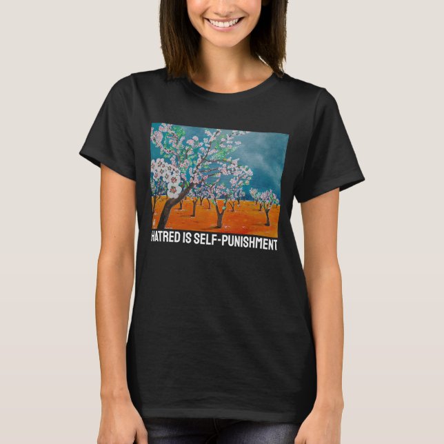 Camiseta Pintura de Huerto de Almendros por Alfred Fox (Anverso)
