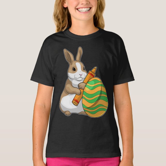 Camiseta Pintura de huevo de pascua de pascua de Bunny East (Anverso)