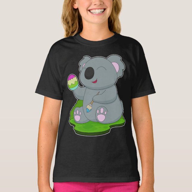 Camiseta Pintura de huevos de pascua de Koala (Anverso)
