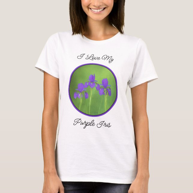 Camiseta Pintura de iris morado - Arte de flores original (Anverso)