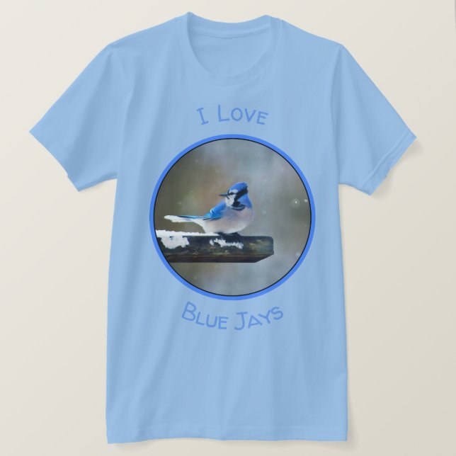 Camiseta Pintura de Jay azul - Arte de pájaro original (Anverso del diseño)