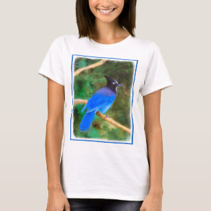 Camiseta Pintura de Jay de Steller - Arte de pájaro origina