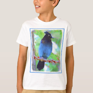 Camiseta Pintura de Jay de Steller - Arte de pájaro origina