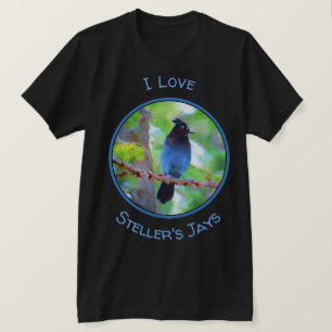 Camiseta Pintura de Jay de Steller - Arte de pájaro origina