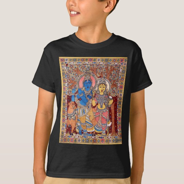CAMISETA PINTURA DE KALAMKARI RADHA KRISHNA (Anverso)