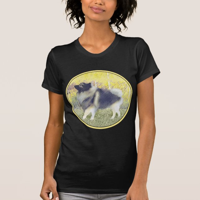 Camiseta Pintura de Keeshond Aspen - Arte Perro Original Cu (Anverso)