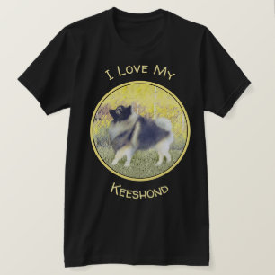 Camiseta Pintura de Keeshond Aspen - Arte Perro Original Cu