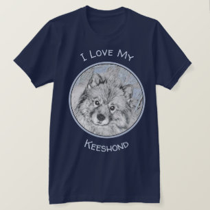 Camiseta Pintura de Keeshond Beth - Arte de Perro Original.
