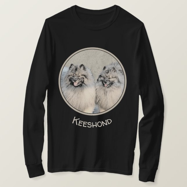 Camiseta Pintura de Keeshond Brothers - Arte Perro Original (Anverso del diseño)