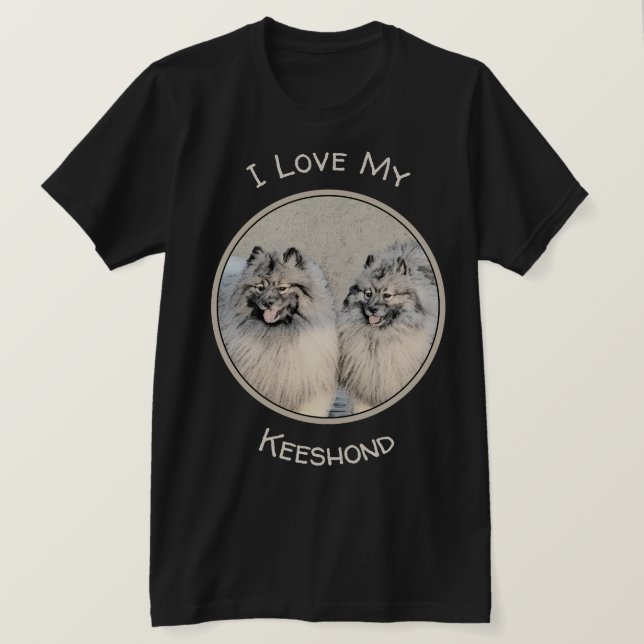 Camiseta Pintura de Keeshond Brothers - Arte Perro Original (Anverso del diseño)