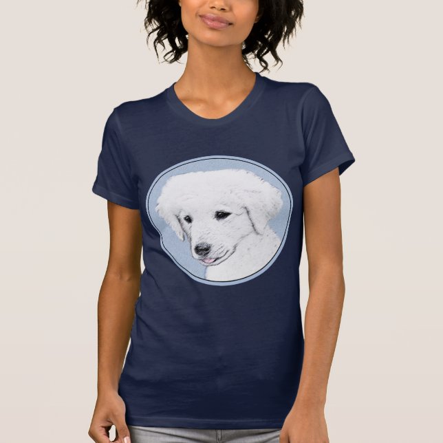 Camiseta Pintura de Kuvasz - Arte de perro original lindo (Anverso)