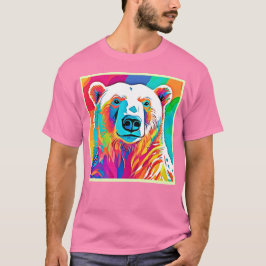 Camiseta Pintura de la cabeza del oso vibrante