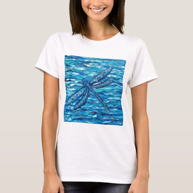 Camiseta Pintura de la libélula azul (Anverso)