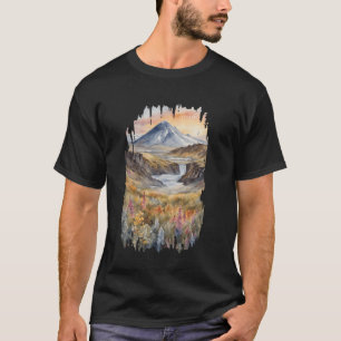 Camiseta Pintura de la naturaleza de Islandia Arte de acuar