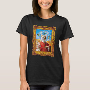 Camiseta Pintura de la Renacimiento Parodia de Gato Santo G