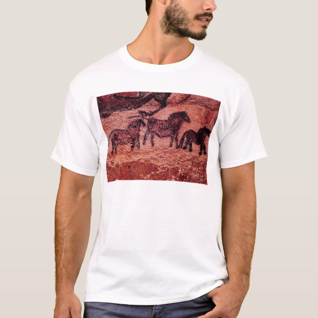 Camiseta Pintura de la roca de los tarpans, c.17000 A.C. (Anverso)