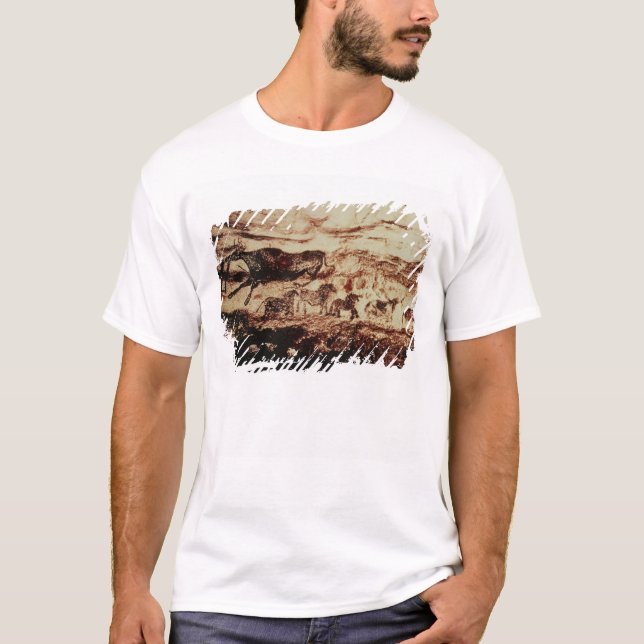 Camiseta Pintura de la roca de una vaca del salto (Anverso)