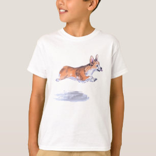 Camiseta Pintura de la sumie de vuelo de Corgi