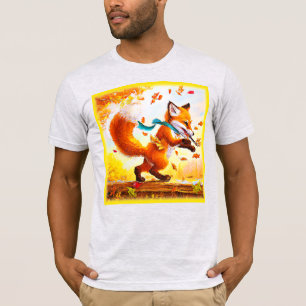Camiseta Pintura de la temporada de otoño de la zorra roja.