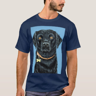 Camiseta Pintura de Labrador Negro