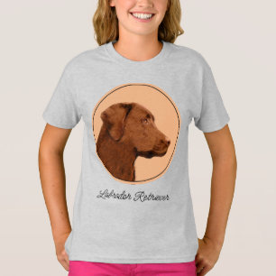 Camiseta Pintura de Labrador Recuperador (Chocolate) - Arte