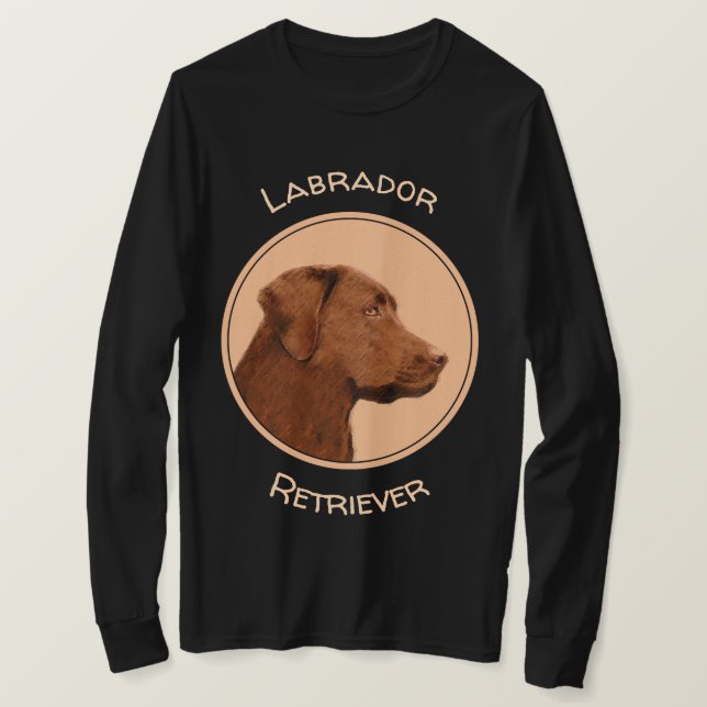Camiseta Pintura de Labrador Recuperador (Chocolate) - Arte (Anverso del diseño)