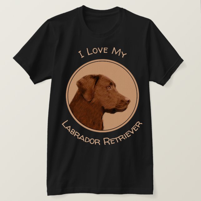 Camiseta Pintura de Labrador Recuperador (Chocolate) - Arte (Anverso del diseño)