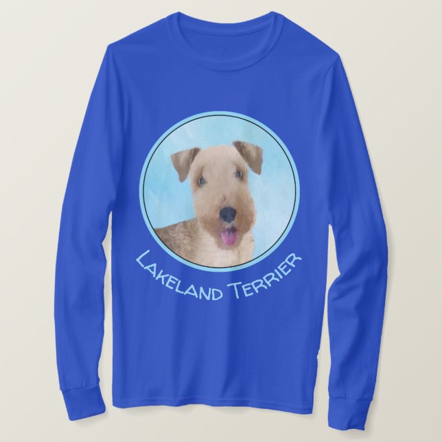 Camiseta Pintura de Lakeland Terrier - Arte Perro Original. (Anverso del diseño)