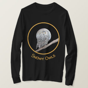 Camiseta Pintura de lechuza y luna - Arte original de aves