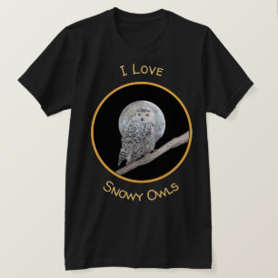 Camiseta Pintura de lechuza y luna - Arte original de aves