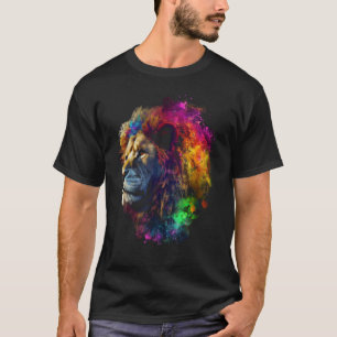 Camiseta Pintura de león Colorful Animal Lion
