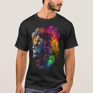 Camiseta Pintura de león Colorful Animal Lion
