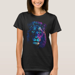 Camiseta Pintura de león Fantasía Colorful Zoo Animal León