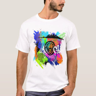 Camiseta Pintura de León Majestuoso Arte – Ilustraciones de