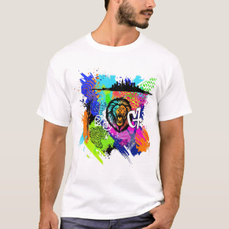 Camiseta Pintura de León Majestuoso Arte – Ilustraciones de