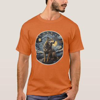 Camiseta pintura de lobo diseño de animal chico