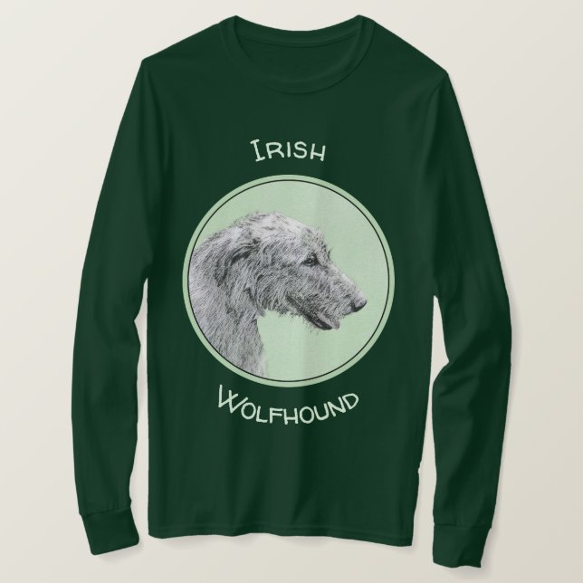 Camiseta Pintura de lobo irlandesa - Arte de perro original (Anverso del diseño)