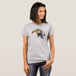 Camiseta Pintura de loro estampado de arte Exótico pájaro
