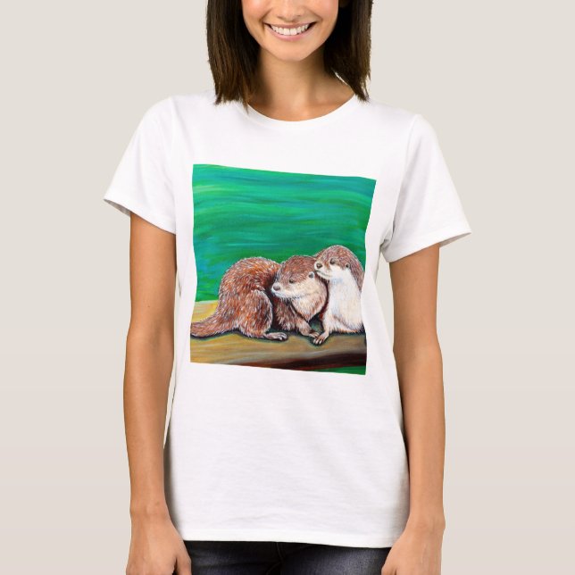 Camiseta Pintura de los mejores amigos de Otter (Anverso)