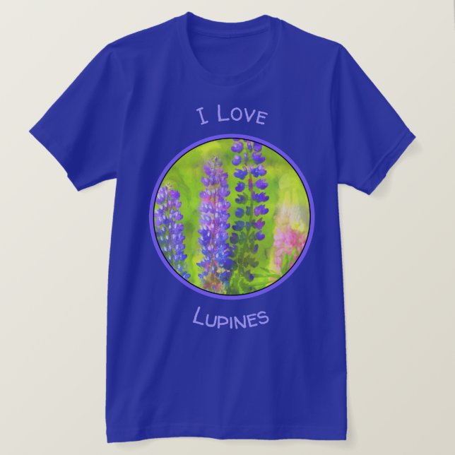Camiseta Pintura de Lupine - Arte original de las flores (Anverso del diseño)