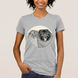 Camiseta Pintura de madre y hijo Keeshond - Arte de perro o