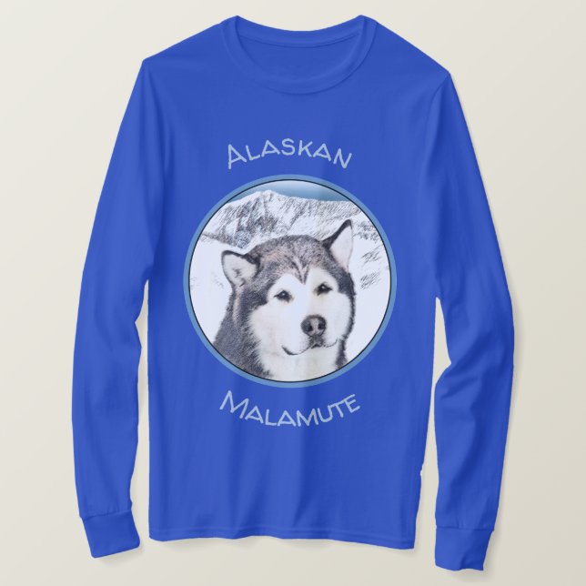 Camiseta Pintura de Malamute de Alaska - Arte de Perro Orig (Anverso del diseño)