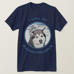 Camiseta Pintura de Malamute de Alaska - Arte de Perro Orig