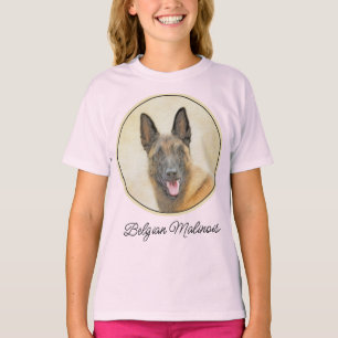 Camiseta Pintura de Malinois Belga - Arte de Perro Original