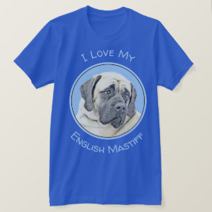 Camiseta Pintura de malvado inglés (Fawn) - Arte de perro o