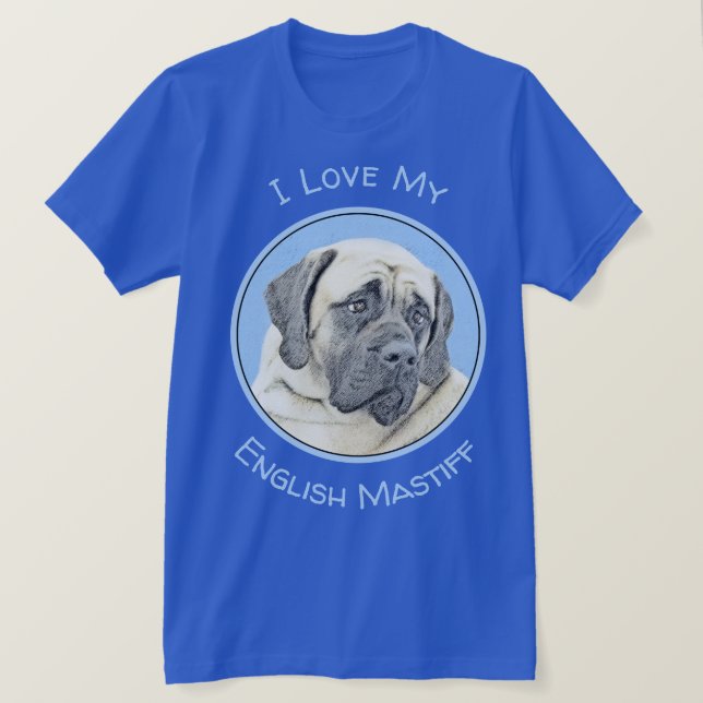 Camiseta Pintura de malvado inglés (Fawn) - Arte de perro o (Anverso del diseño)