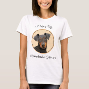 Camiseta Pintura de Manchester Terrier Arte Animal Original