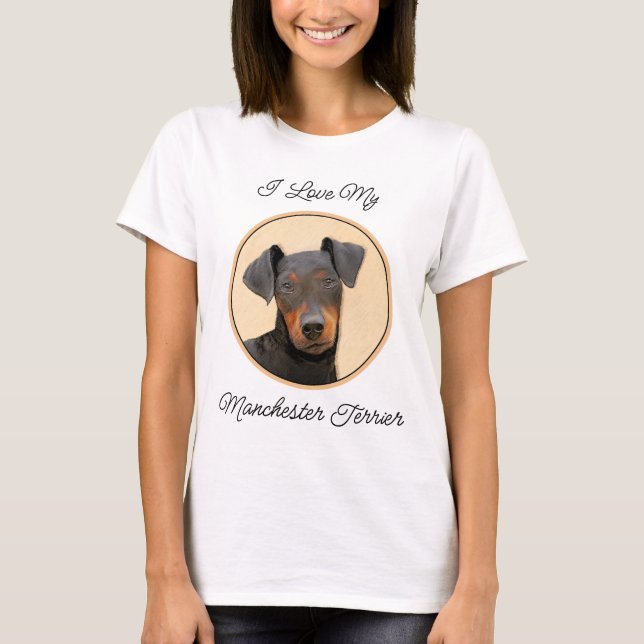 Camiseta Pintura de Manchester Terrier Arte Animal Original (Anverso)