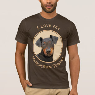 Camiseta Pintura de Manchester Terrier Arte Animal Original