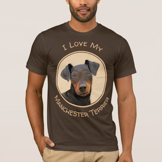Camiseta Pintura de Manchester Terrier Arte Animal Original (Anverso)